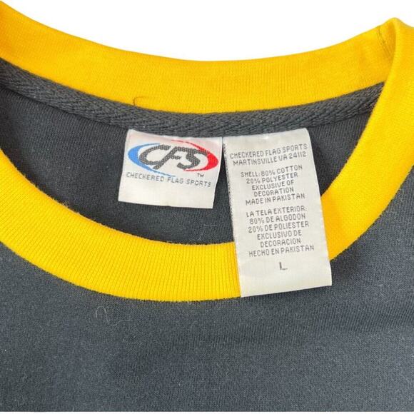 VINTAGE NASCAR Black/Yellow Sweatshirt Men's Size L - Picture 2 of 6